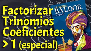 Factorizar trinomios con coeficientes mayores a uno caso especial B148149 [upl. by Klayman]