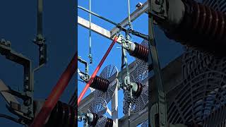 High voltage disconnect hot stick manual operation substation maintenance electrical [upl. by Jannery]