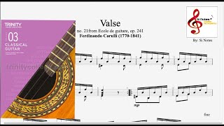 Valse  Trinity Classical Guitar Grade 3  Syllabus 2020 2023 [upl. by Rebane]