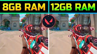 8GB RAM vs 12GB RAM  VALORANT FPS Test [upl. by Parrnell]