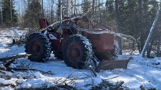 230 Timberjack logging trees and tree snaps when frozen [upl. by Lajib465]