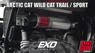 Arctic Cat Wildcat Trail  Sport Big Gun Exhaust EXO Series Slip On vs Stock [upl. by Stanway498]