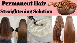 permanent Hair Straightening At Homekeratin treatment at home [upl. by Nylloh351]