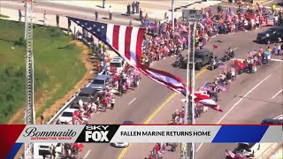 Massive procession on I70 for a fallen Marine [upl. by Wenger]