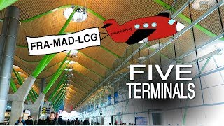 5 Terminals Madrid Barajas Airport Changing Terminals 4S to 4 [upl. by Aivonas]