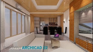 ArchiCAD Rendering Indoor Daylight CineRender by MAXON [upl. by Dumanian451]