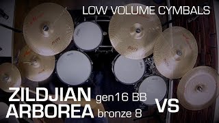 Zildjian Gen16 vs Arborea mute B8 low noise cymbals sound demo comparison [upl. by Magan688]