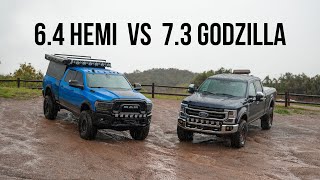 64L Hemi Ram Power Wagon VS 73 Godzilla Ford Super Duty  Whats the Better Gas Truck [upl. by Hussar37]