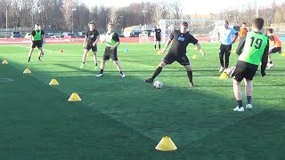 SoccerCoachTVcom  Between the Lines Channel Drill [upl. by Nivag]