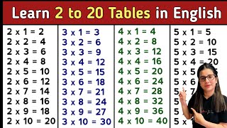 Table of 2 to 20  2 से 20 तक पहाड़े  Multiplication Tables 2 to 20  2 to 20 Tables [upl. by Sabanrab]