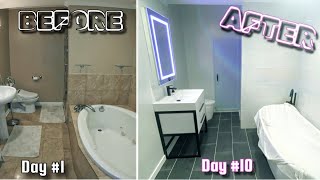 AMAZING Master Bathroom Renovation DIY TimeLapse  Start to Finish [upl. by Baseler]