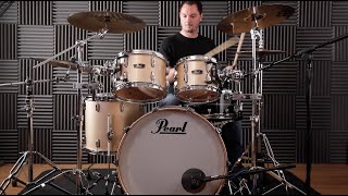 Pearl Wood Fiberglass drum kit handson demo for Rhythm Magazine [upl. by Meisel]