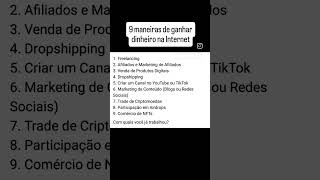 9 maneiras de ganhar dinheiro na Internet investimentos economia finanças educaçãofinanceira [upl. by Aoh]