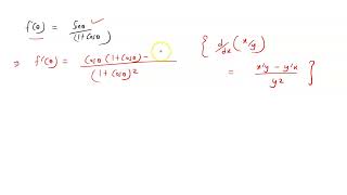 differentiate ftheta frac sin theta 1 cos theta [upl. by Auka]