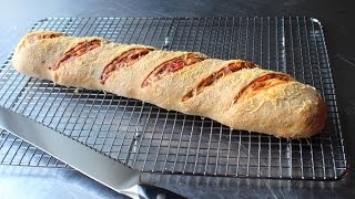 Salami Bread  How to Make a Stuffed Bread Recipe [upl. by Enicul]