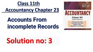 Accounts From incomplete Records Solution no 3 DK Goel [upl. by Viscardi851]