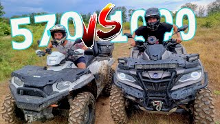 DRAG RACE  POLARIS SPORTSMAN VS CF MOTO 1000 [upl. by Anoiuq705]