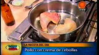 pollo con crema de cebollas pt2 201101253gp [upl. by Auqkinahs]