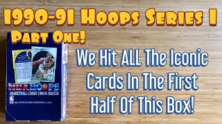 199091 NBA Hoops Series 1 Box Break  PART ONE We Pulled ALL The Iconic Cards Out Of This Box [upl. by Euqinotna]