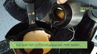 Koffie zetten met Slimme Speaker Hey Google zet koffiezetapparaat aan [upl. by Tannen496]