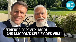 Viral Macron Tweets Selfie With Modi From France Trip Friends Forever Responds PM [upl. by Ballinger]