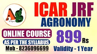 ICAR JRF Agronomy Online Classes Launch [upl. by Anikahs694]