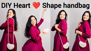 DIY heart ❤️ shape beads handbag pearl handbag detailed tutorial  handmade handbag [upl. by Aneertak37]