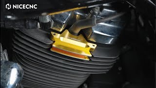 How to Install Upgraded Finned Spark Plug Head Bolt Covers For Harley Davidson 2017 M8 Engine [upl. by Einatirb]