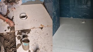 2x2 Floor Tiles  Bathroom Main Kaise Lagaye  Bathroom Floor Tile fitting Video [upl. by Chad]