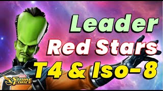 THE LEADER IS GOAT RED STAR ORBS ESSENTIAL T4s amp ISO8 REVIEW  CABAL TEAM  MARVEL Strike Force [upl. by Selrahc]