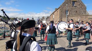 Muckin O Geordies Byre set by Newtonhill Pipe Band during 2022 Stonehaven Harbour Festival [upl. by Ailiec]