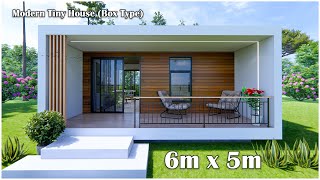 Beautiful modern tiny house design 6m x 5m  Box type house design [upl. by Enomal]