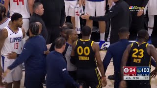 Draymond GreenampJonathan Kuminga Fights Mason Plumlee After Cheapest Foul Ever FULL ALTERCATION [upl. by Eisinger]