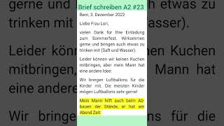 Brief schreiben Deutsch A2 23 Eine Einladung [upl. by Virgilio]