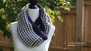 Houndstooth Cowl Crochet Pattern [upl. by Mellisa946]