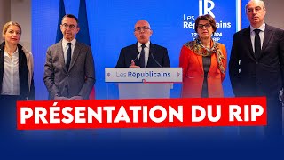 Conférence de presse  Présentation du RIP des Républicains [upl. by Rosenfeld189]