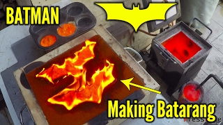 Making gold Batman Batarangs from brass bullet shells [upl. by Nimsaj]