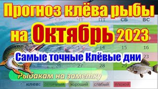 Календарь рыбака на Октябрь Прогноз клева рыбы на неделю Лунный календарь рыбака 2023 [upl. by Friedlander910]