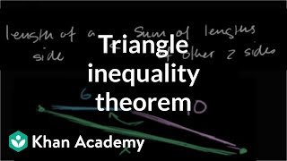 Triangle inequality theorem  Perimeter area and volume  Geometry  Khan Academy [upl. by Obala]