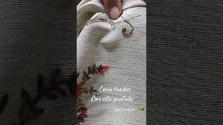 Puntadas basica para bordar tallo bordadoamano embroidery handembroidery [upl. by Mita]