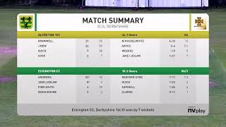 Eckington CC 1st XI v Alfreton CC 1st XI [upl. by Trebled]