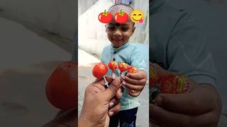 aha tamatar bade majedar 🍅🍅😋🍭 shorts subscribe [upl. by Ecidnak]