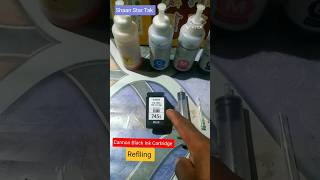 Canon PG 745 s cartridge ink refill  How to refill black ink trending cannon inkcartridges [upl. by Ahkihs]