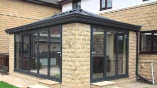 Aluminium orangery and bi folding doors from Express [upl. by Innad]