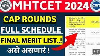 MHTCET 2024 Official Update  Final Merit List Declaration  Seat Matrix  Engineering Councelling [upl. by Alenairam]