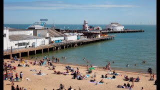 CLACTON on Sea Beach England UK  CLACTON Beach  4K VIDEO [upl. by Attennod814]