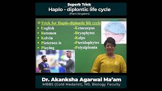 Superb Trick Haplo  diplontic life cycle  Plant Kingdom  Biology Tricks  AA Maam  shorts [upl. by Gruchot]