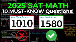 10 Must Know SAT MATH Questions 2024 [upl. by Olds590]