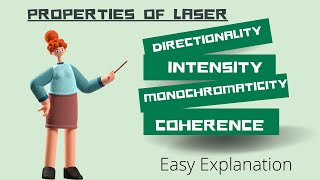 Properties of Laser  Directionality  Intensity Monochromaticity  Coherence  Laser Physics [upl. by Airotal]