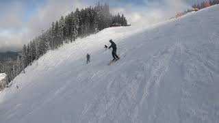 Skiing in Bansko Tomba 9 Black Piste [upl. by Eiramanel]